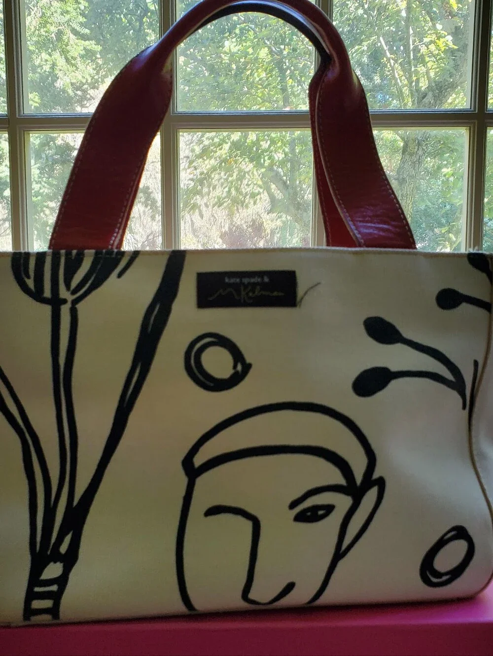KATE SPADE MARIA KALMAN Art Canvas Leather Tote Satchel